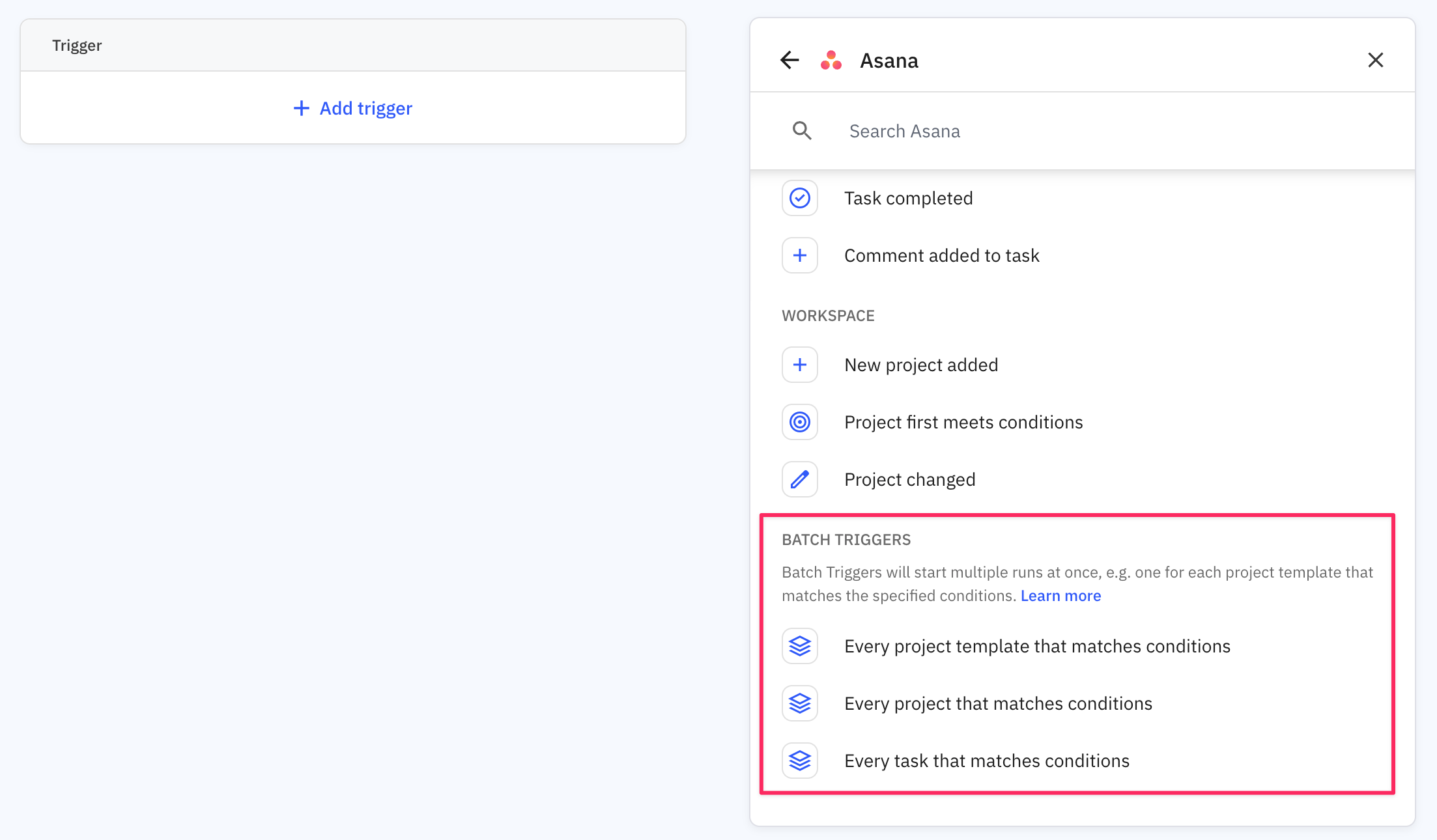 Asana has multiple Batch Triggers